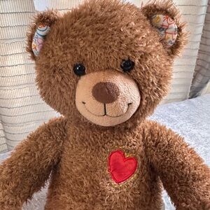 Build-A-Bear Fluffy Brown Teddy with Red Heart
